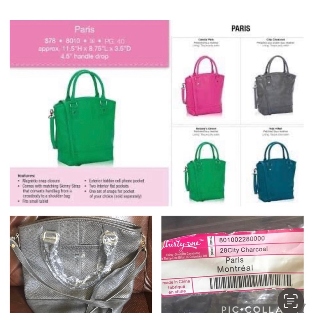 Thirty-One Jewel Paris City Charcoal Crossbody